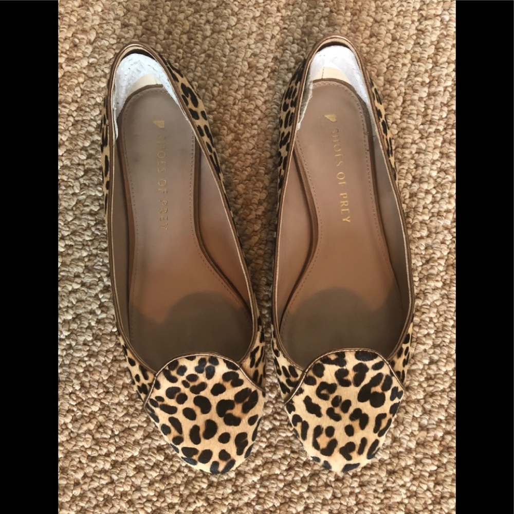 Shoes of Prey leopard calf hair flats